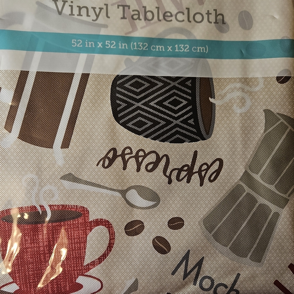 Coffee Themed Pot Holders, Oven Mitts, And Tablecloth NEW - Picture 8 of 9